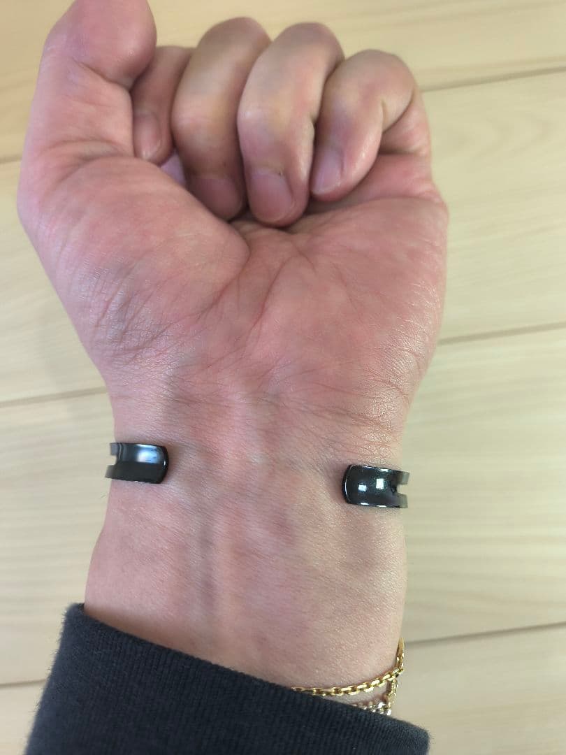 【美品】バンデル BANDEL 純チタン製 バングル L/LLサイズ ブラック