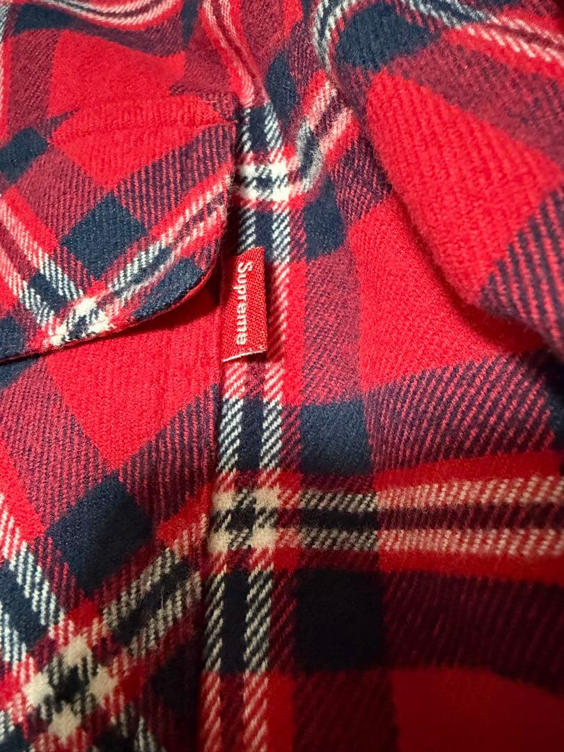 トップス supreme arc logo quilted flannel shirt