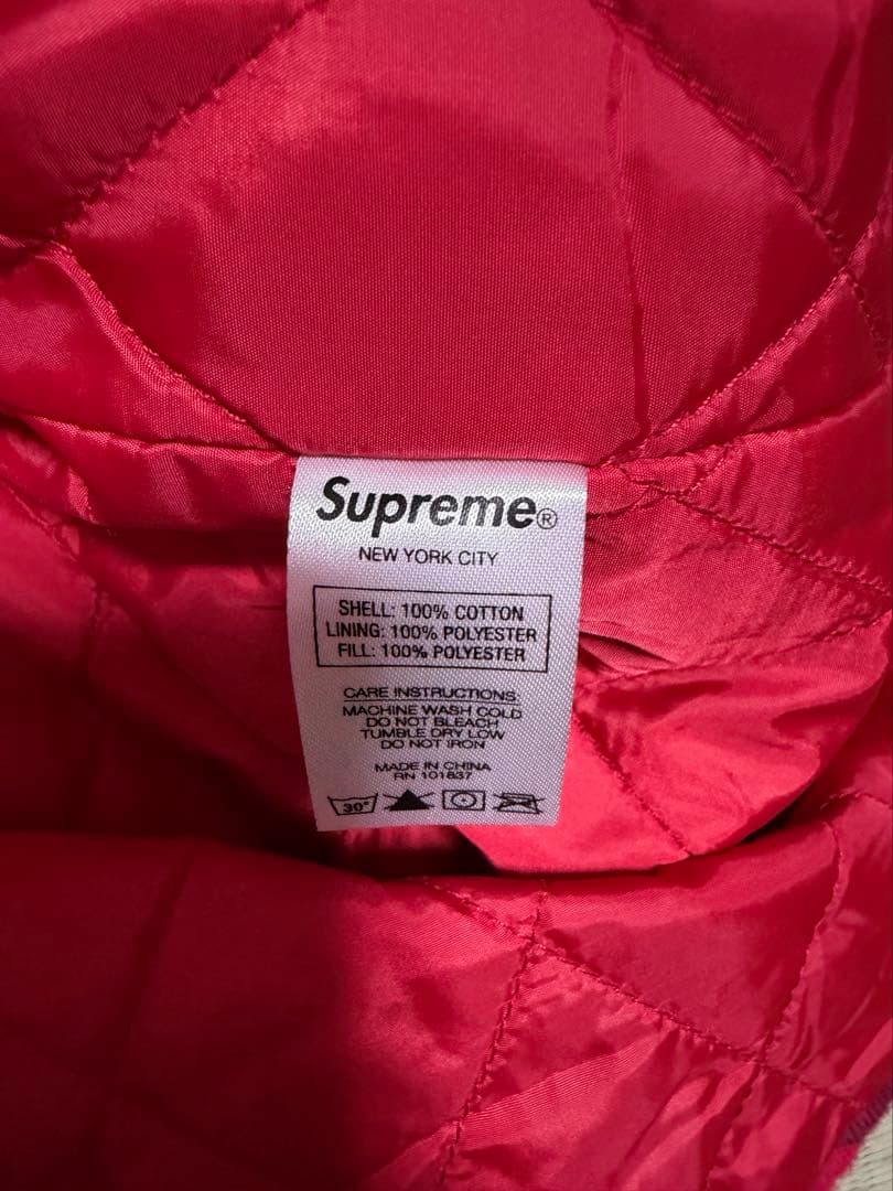 トップス supreme arc logo quilted flannel shirt