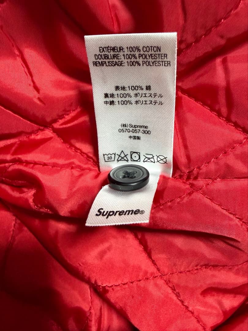 トップス supreme arc logo quilted flannel shirt