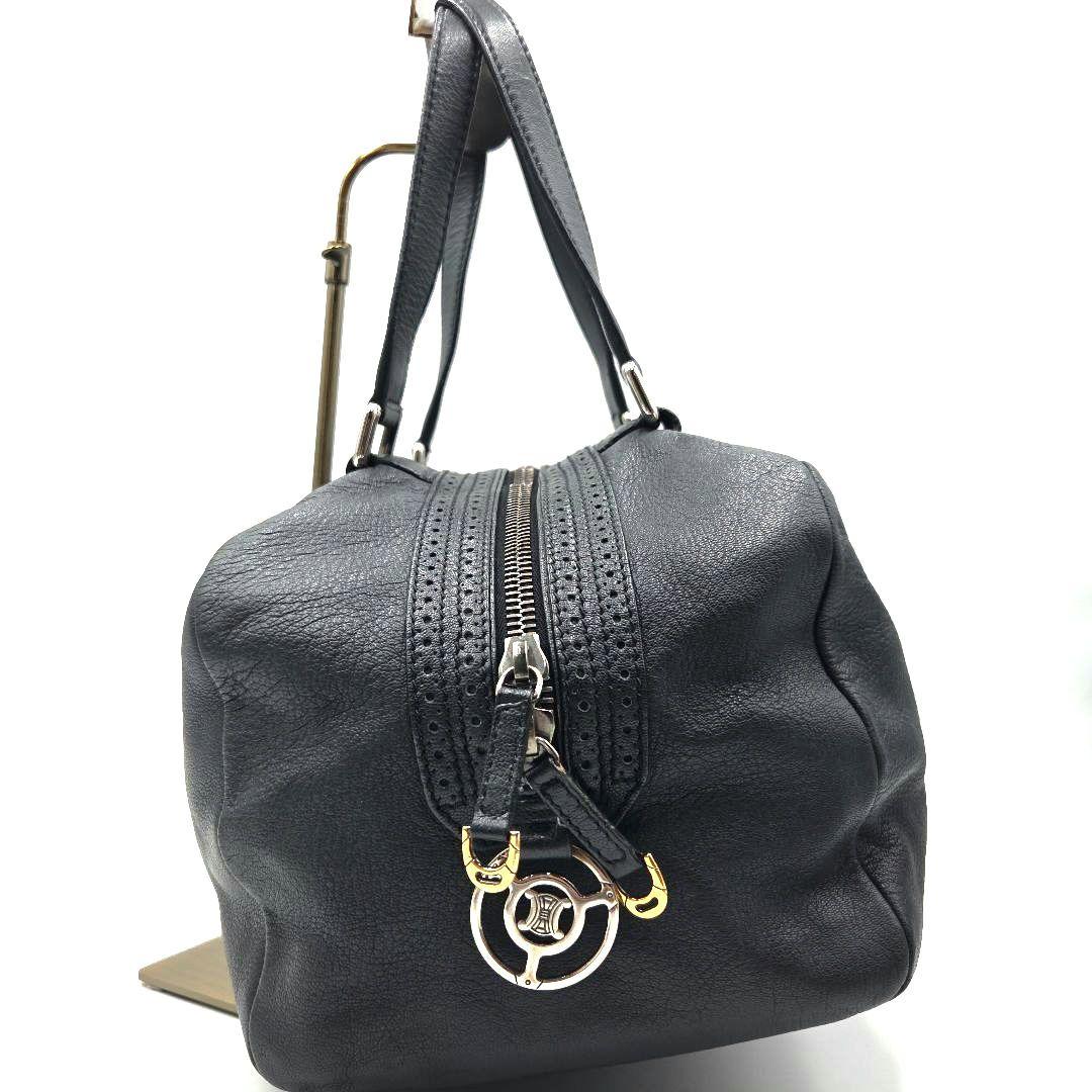 CELINE ミニボストンバッグ トリオンフ レザー 黒 Y2K