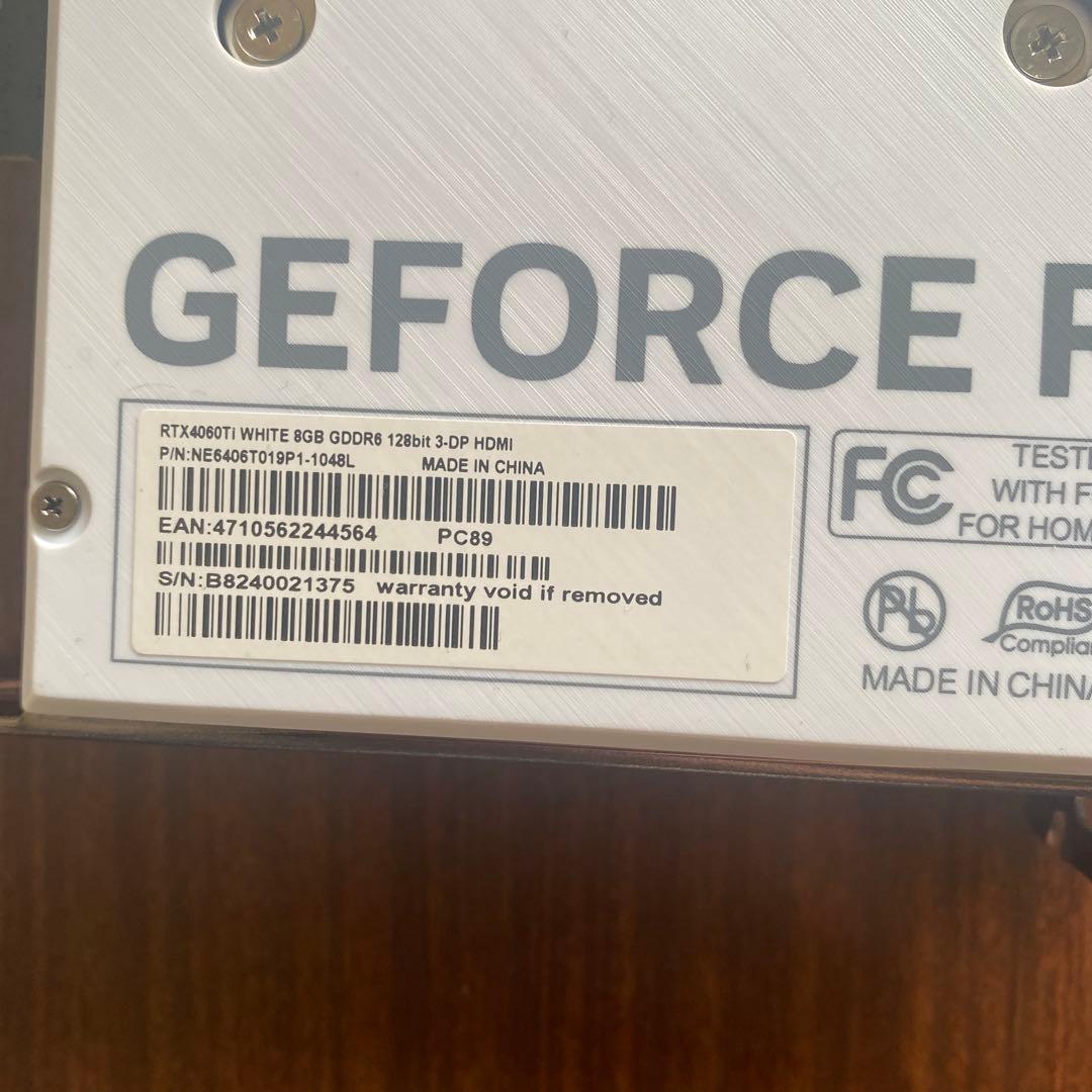 ジャンク品 PALiT GeForce RTX4060Ti 8GB