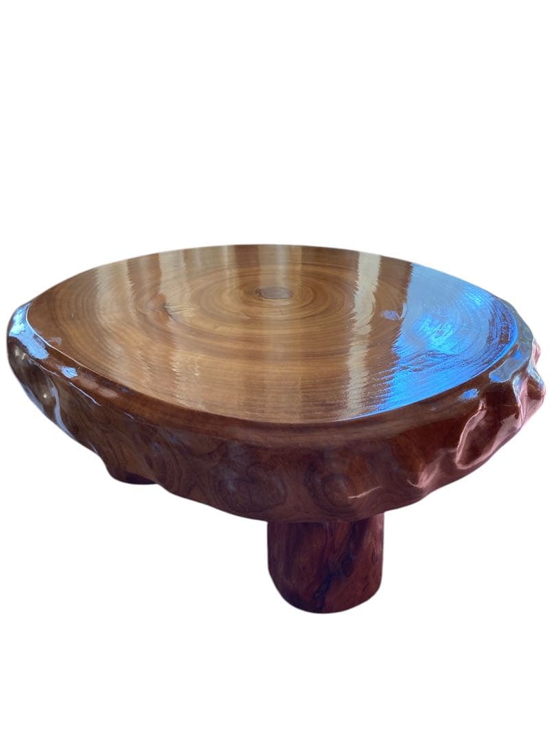 木製 天然木 欅材 一枚板 脚付き座卓 センターテーブル 家具　ちゃぶ台