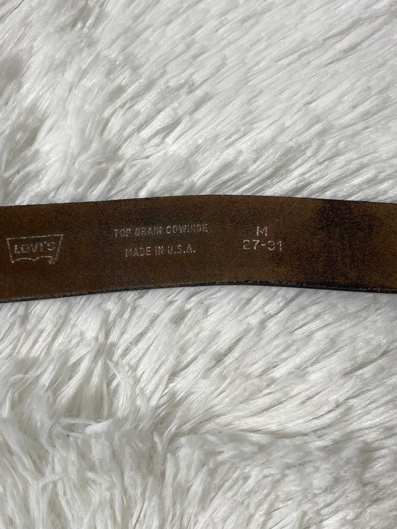 希少　Levi’s リーバイス ベルト USA製 本革 レザー 真鍮バックル