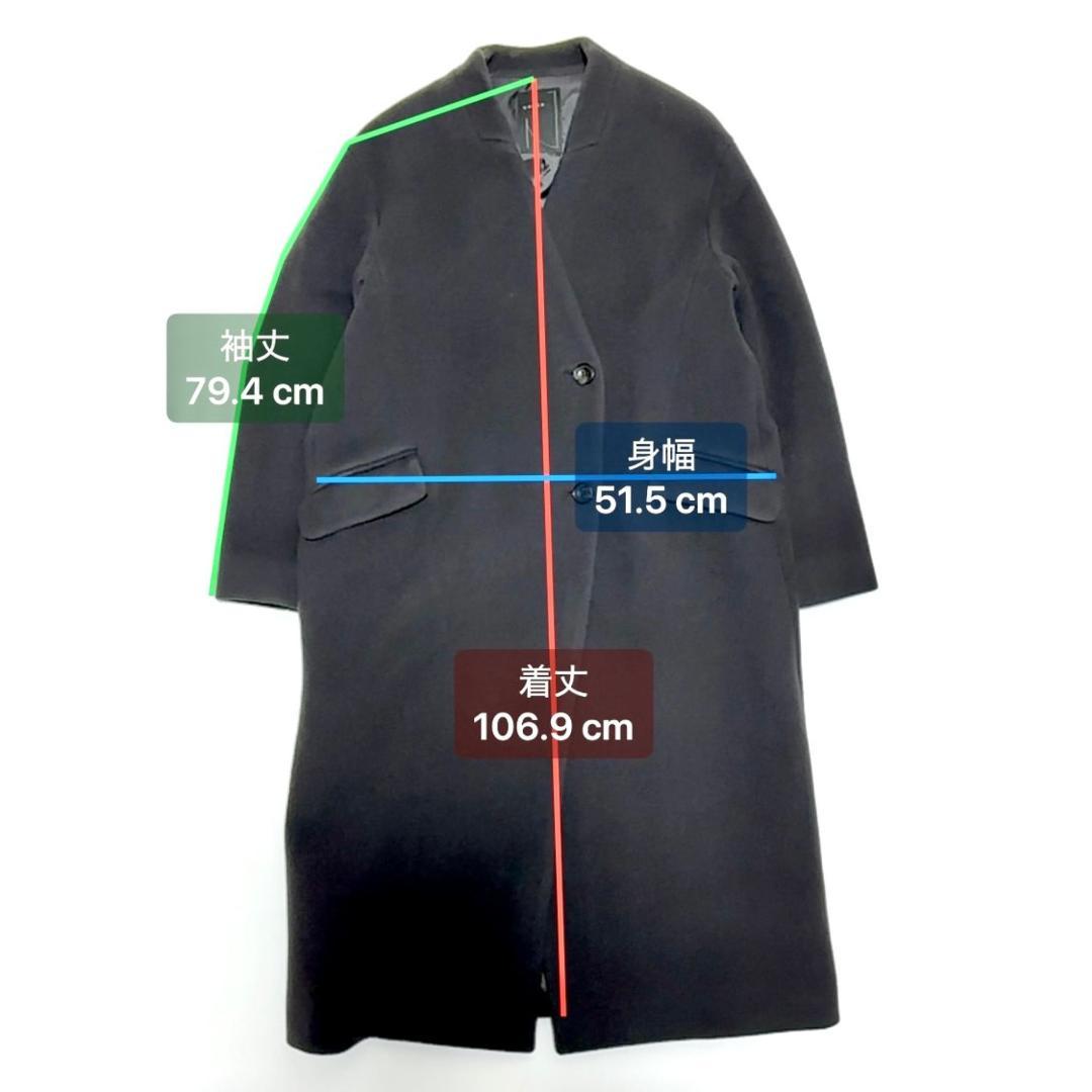 美品✨ノーブル MTRチェスターディテールVカラーコート カシミヤ混