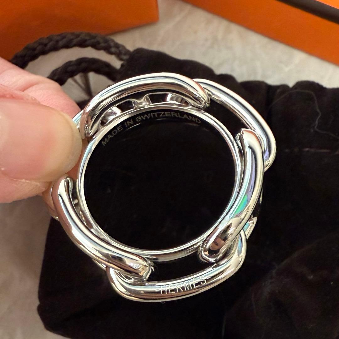 エルメス　HERMES スカーフリング　シェーヌダンクル　シルバー　レガート