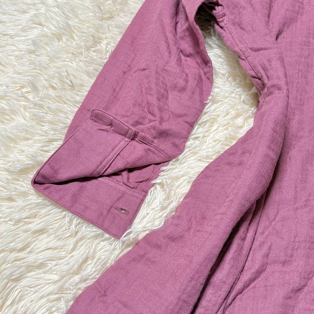 新品　UCHINOウチノ　マシュマロガーゼ　 シャツワンピース　ダークピンク　M