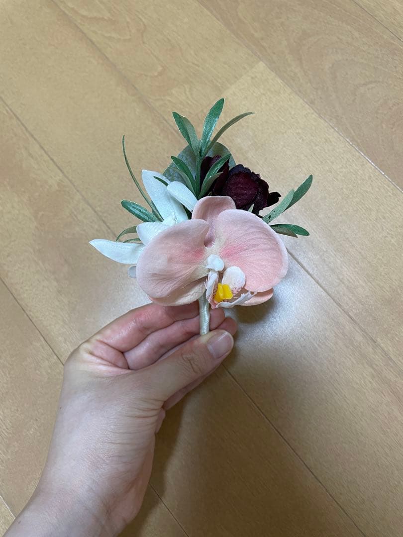 アーティシャルフラワー ブーケ&ブートニア　くすみピンク系　韓国風　結婚式