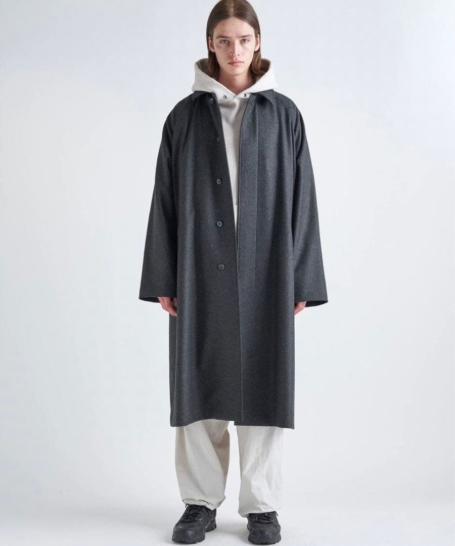 ATON WOOL FLANNEL BALMACAAN COAT アウター