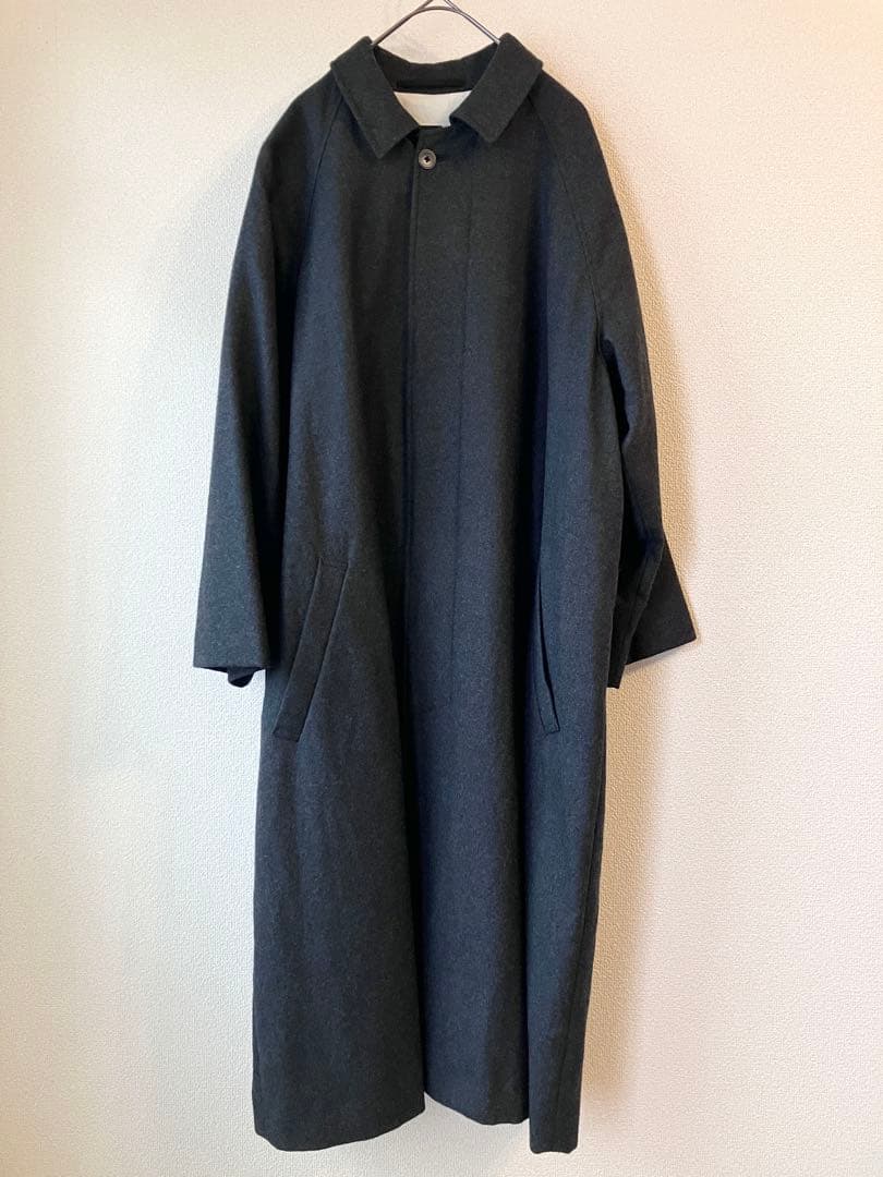 ATON WOOL FLANNEL BALMACAAN COAT アウター