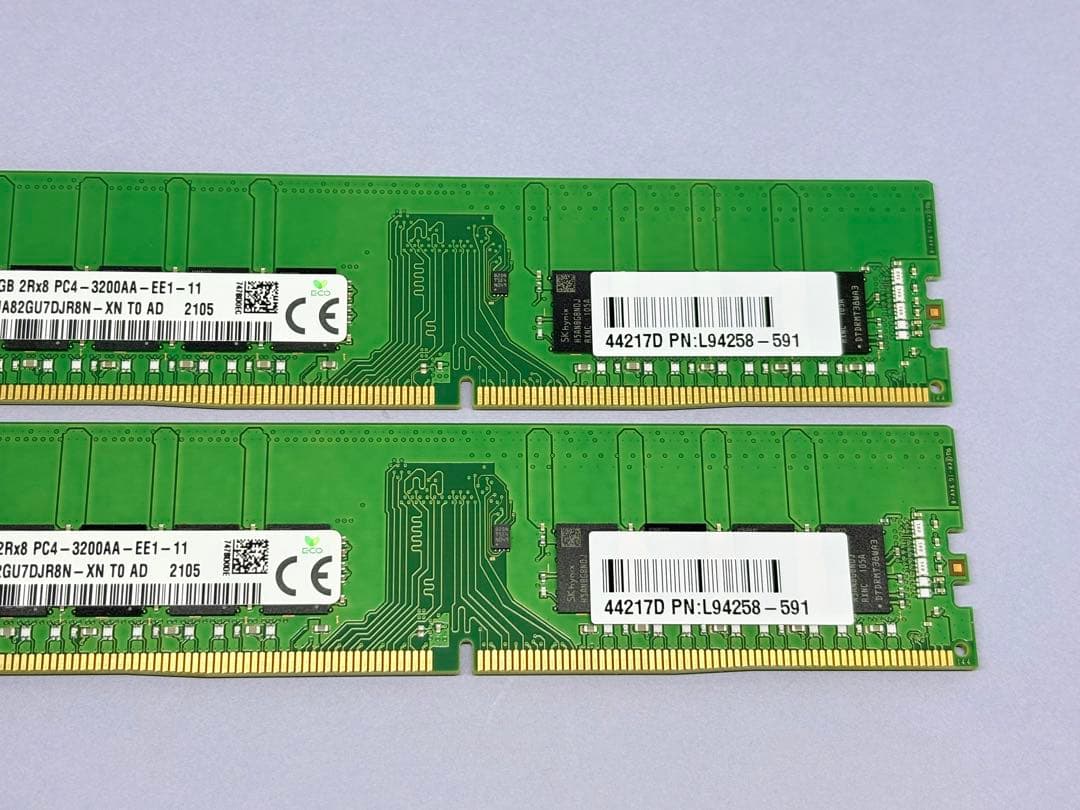 SKHYNIX DDR4 3200 ECC Unbuffered 16GBx2枚