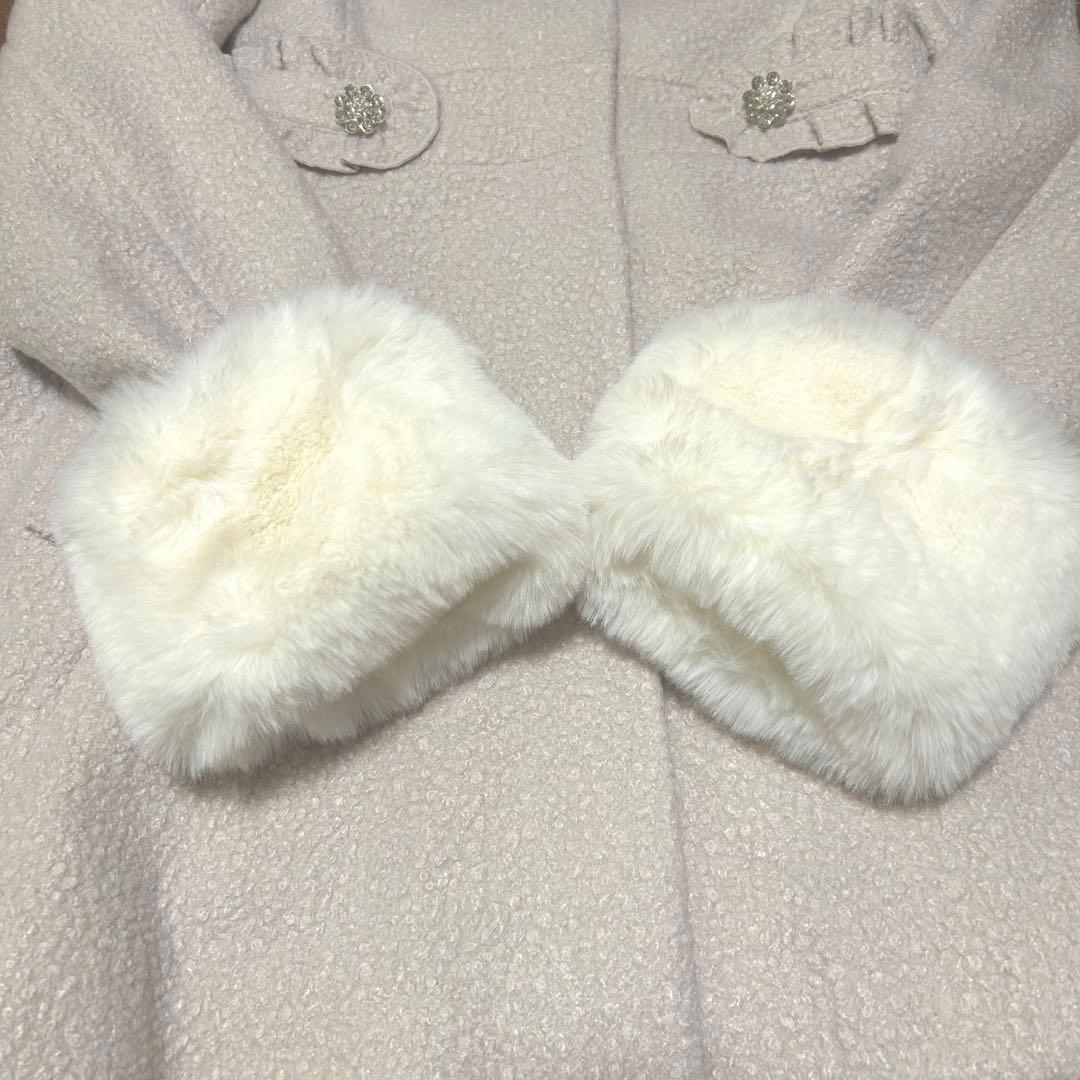 美品！NOÉMIEノエミー ファー付きピンクロングコート