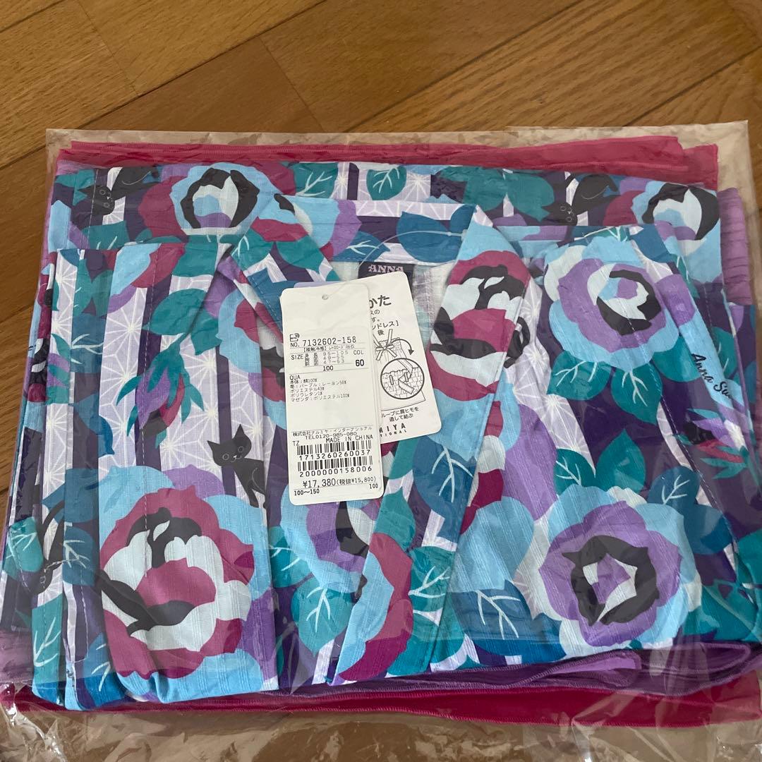 ANNASUIMINIアナスイミニ　キッズ 接触冷感　レトロローズ浴衣100cm