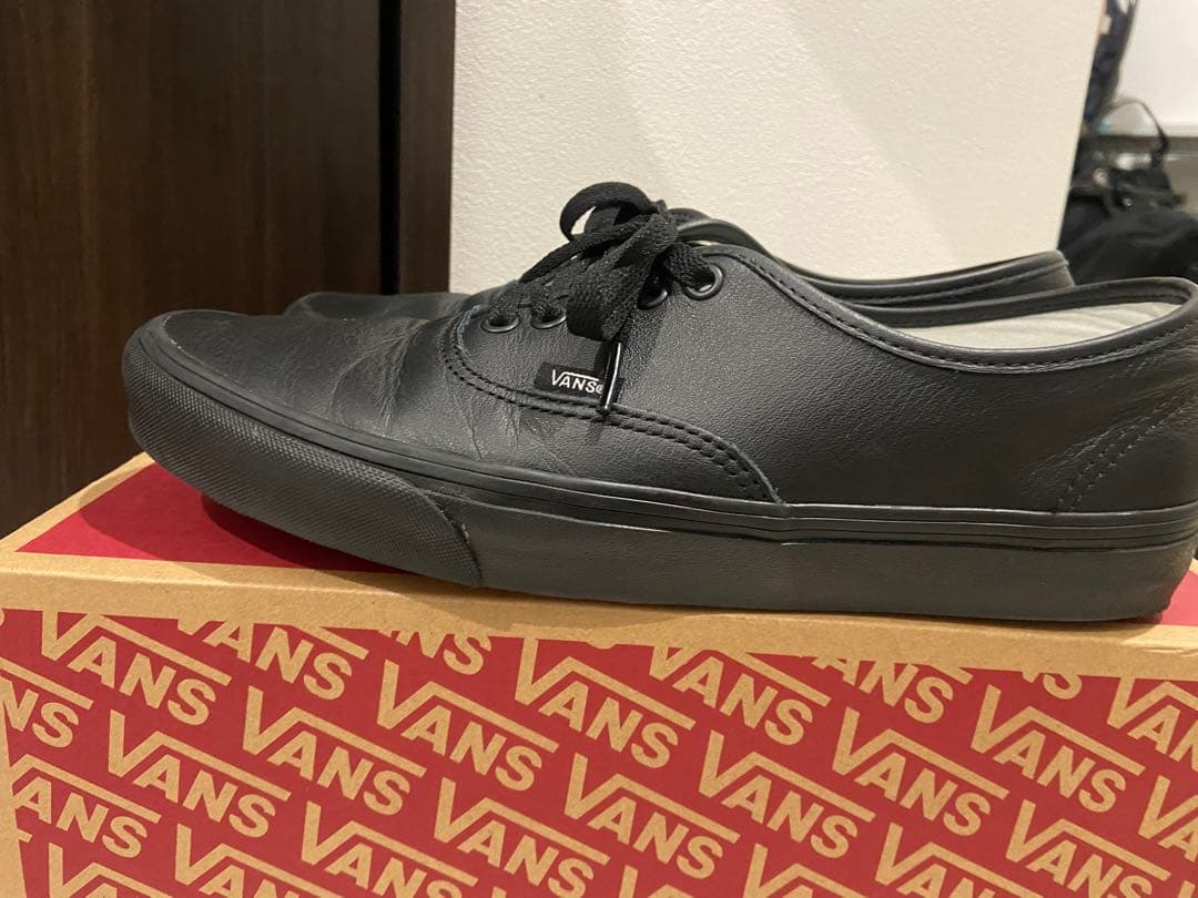 vans authentic ブラックレザー