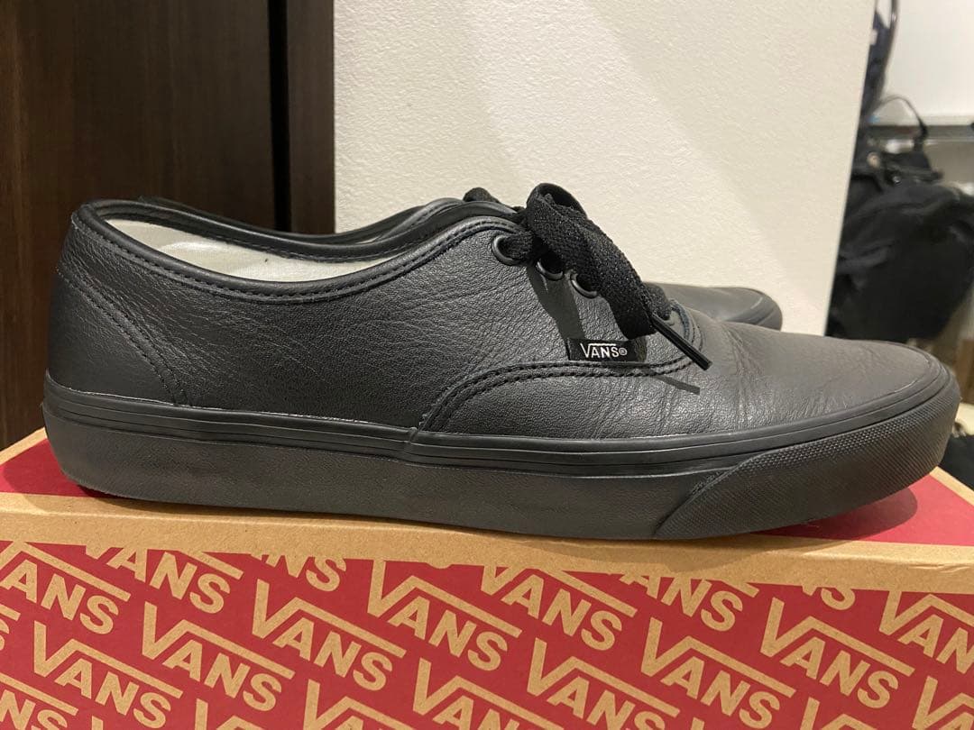 vans authentic ブラックレザー