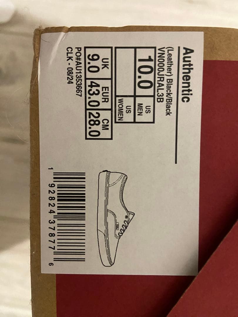 vans authentic ブラックレザー
