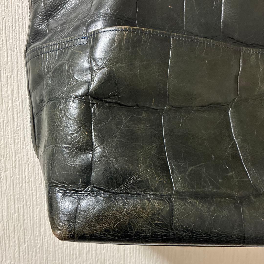 Aniary クロコ押し　アイディアルーレザー　トートバッグ　ブラック