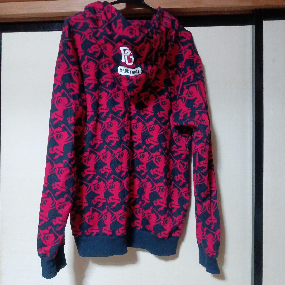 PEARLY GATE パーリーゲイツ 赤&黒 プリント柄フード付きジャケット