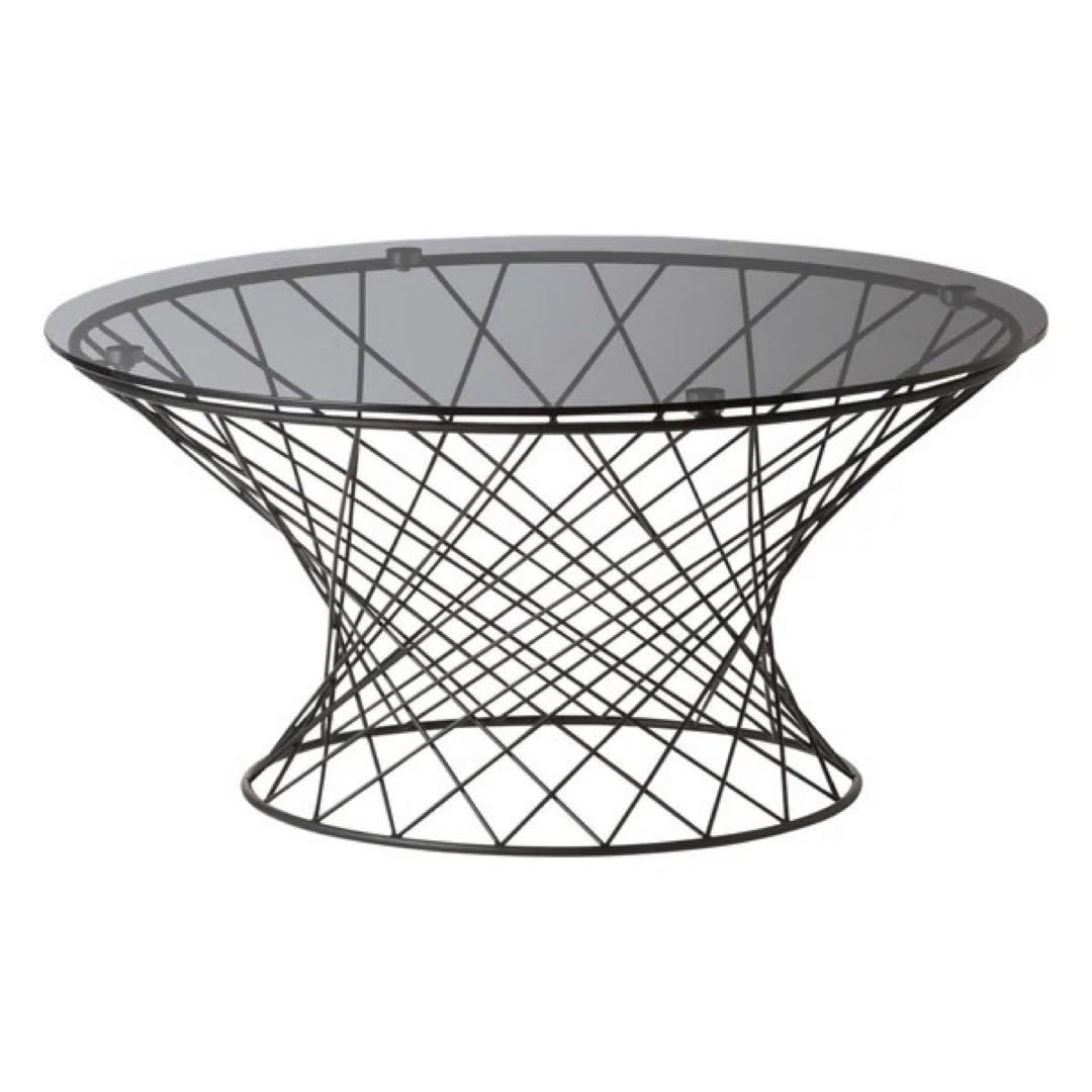 Francfranc マーリア コーヒーテーブル ブラック×ブラック（φ800）