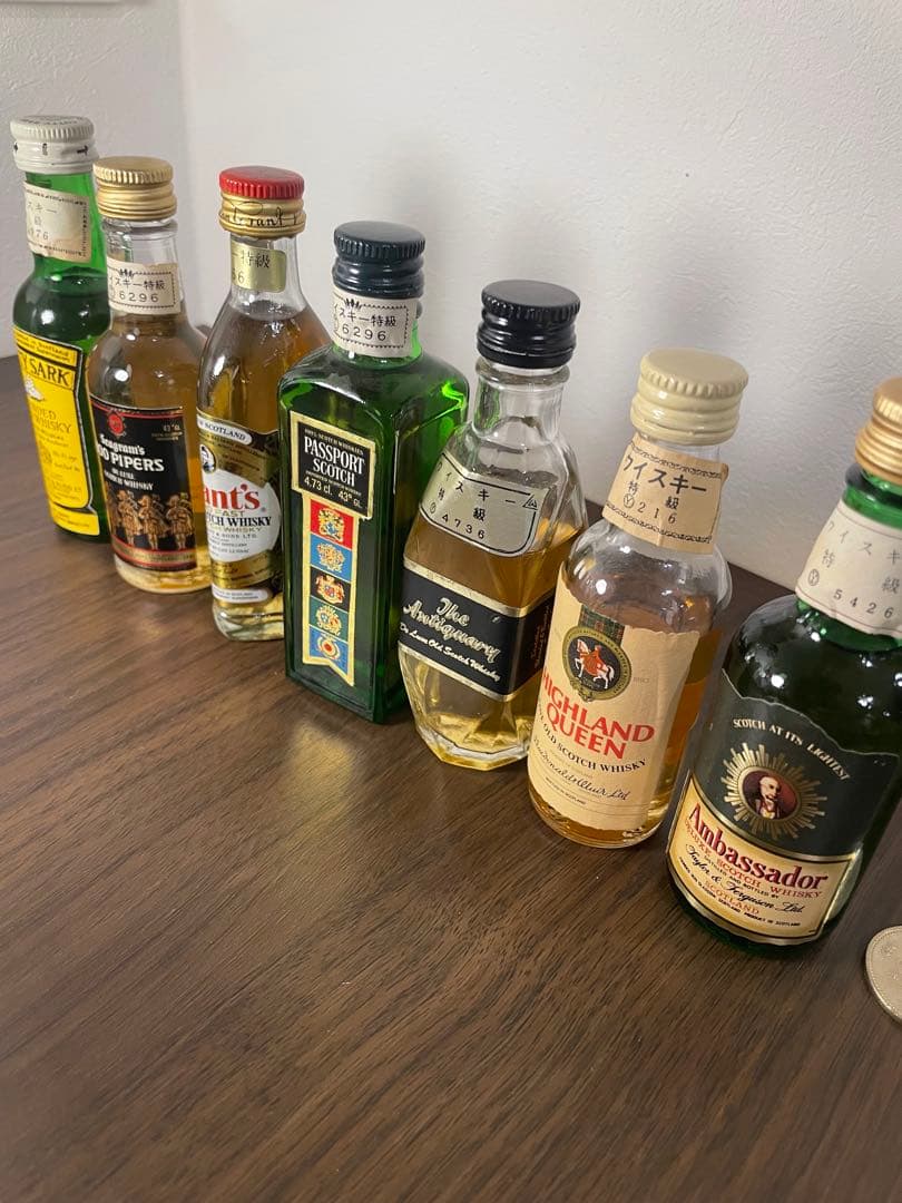 【未開栓】古酒ウイスキーミニボトル7本セットまとめ売り 各種