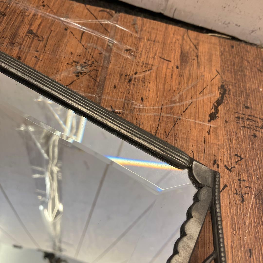 アンティーク ヴィンテージ フレームミラー ウォールミラー ステンドガラス 鏡