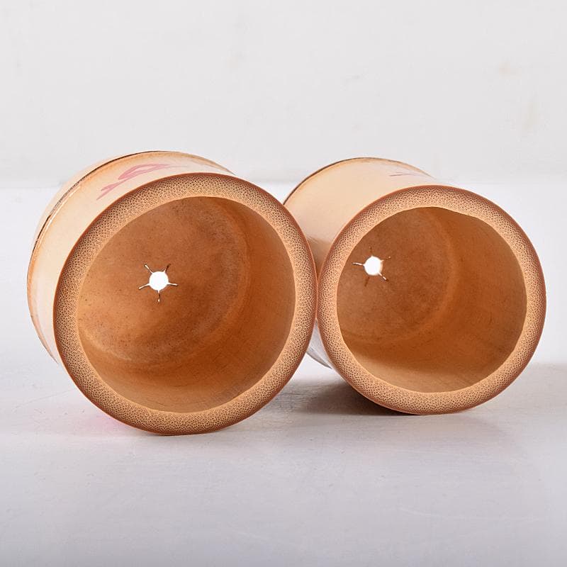 茶道具　黒田正玄作　公孫樹絵　竹蓋置　一双　大徳寺森山歓渓極め箱　V　R7964