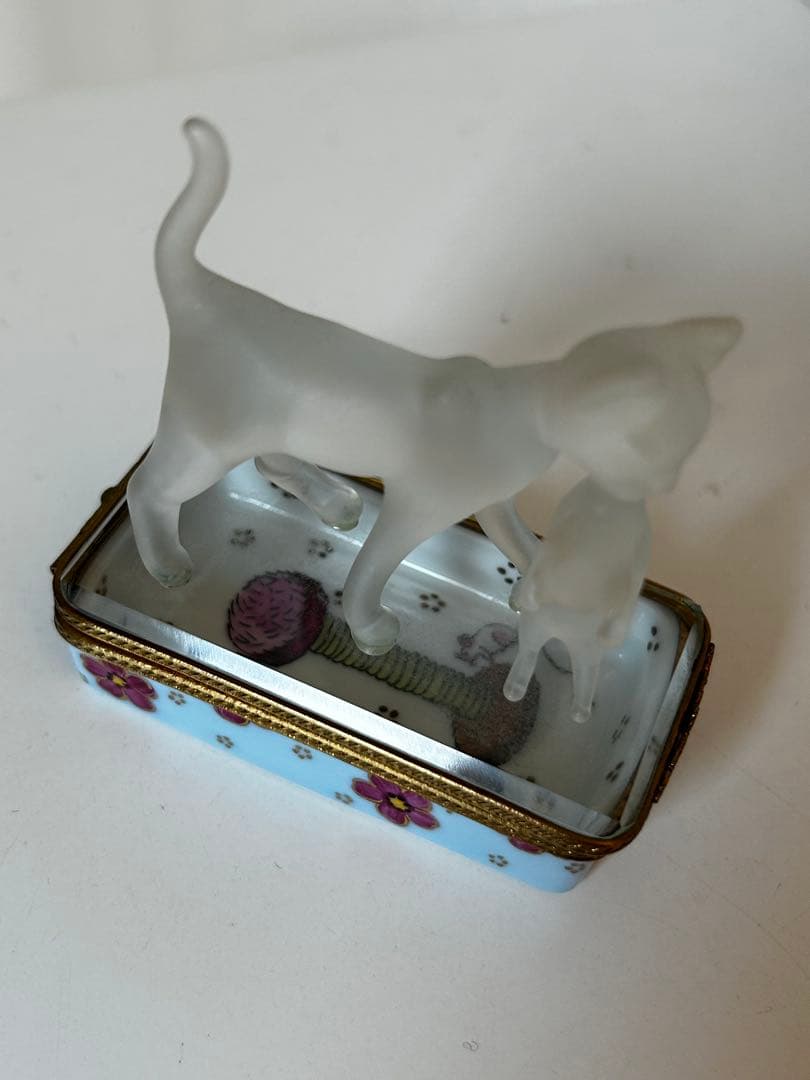 リモージュROCHARDボックスBOXガラスキャット猫シリーズ⑤・希少未使用品