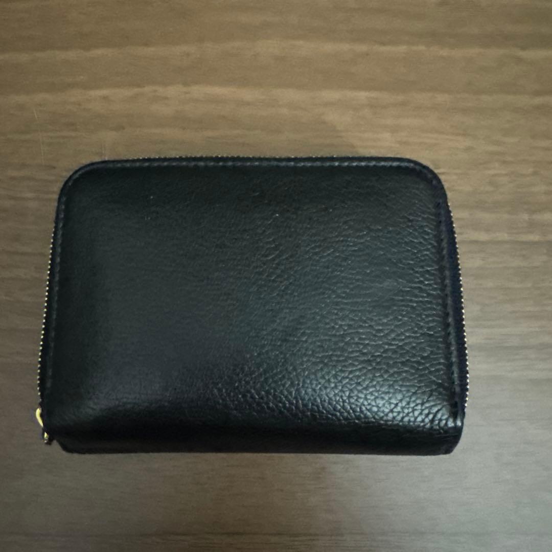 BALENCIAGA ブラックレザー ラウンドファスナー二つ折り財布　メンズ
