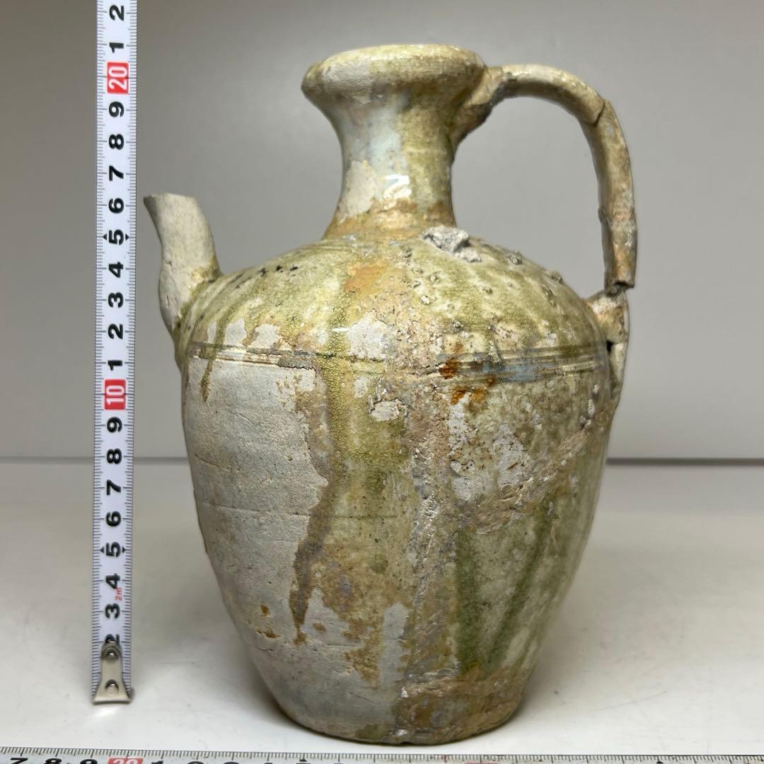 平安鎌倉時代 古瀬戸 水注 高さ21cm 東キ8-0212☆2F