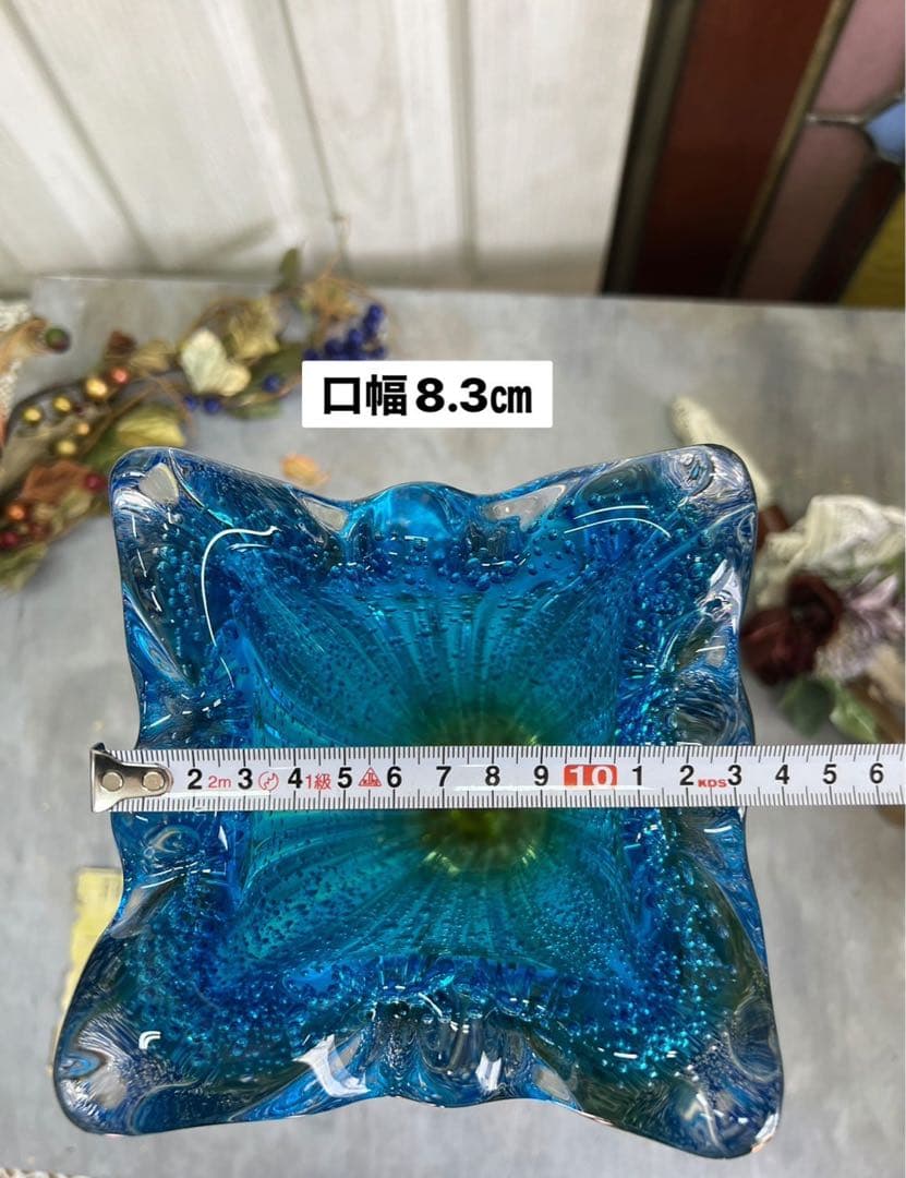 bob＊マルティガラス 花瓶 45cm 重圧 気泡 インテリア 置物