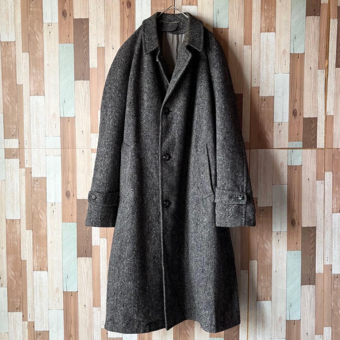 70s Harris Tweed ヴィンテージ バルマカーンコート 英国 古着