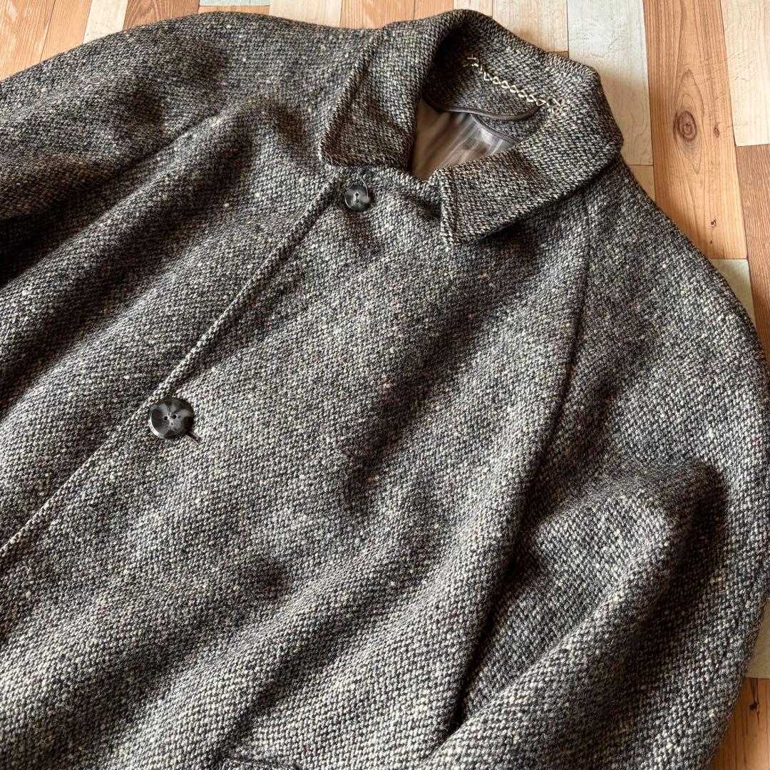 70s Harris Tweed ヴィンテージ バルマカーンコート 英国 古着
