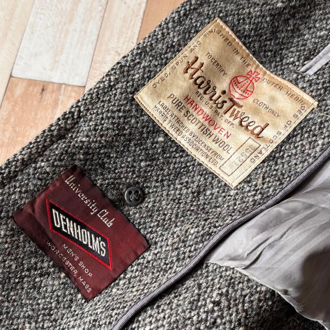 70s Harris Tweed ヴィンテージ バルマカーンコート 英国 古着