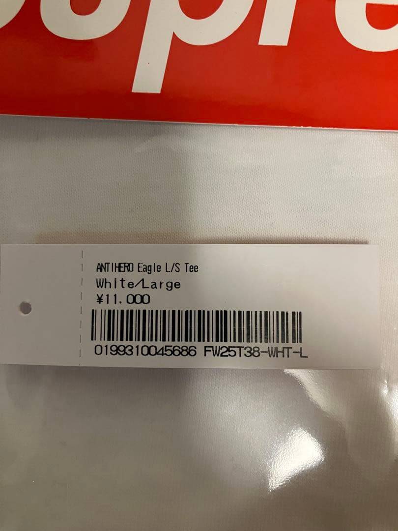 Supreme x ANTIHERO Eagle L/S Tee ホワイト L