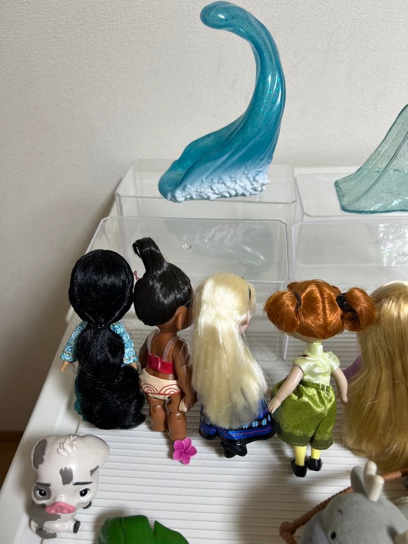 ディズニー、アニメータードール（ミニ）アナ、エルサ、モアナのお人形、小物