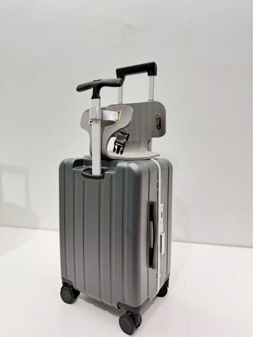 スーツケース 子どもが乗れる キャリーケース 40ℓ 機内持ち込み可 グレー