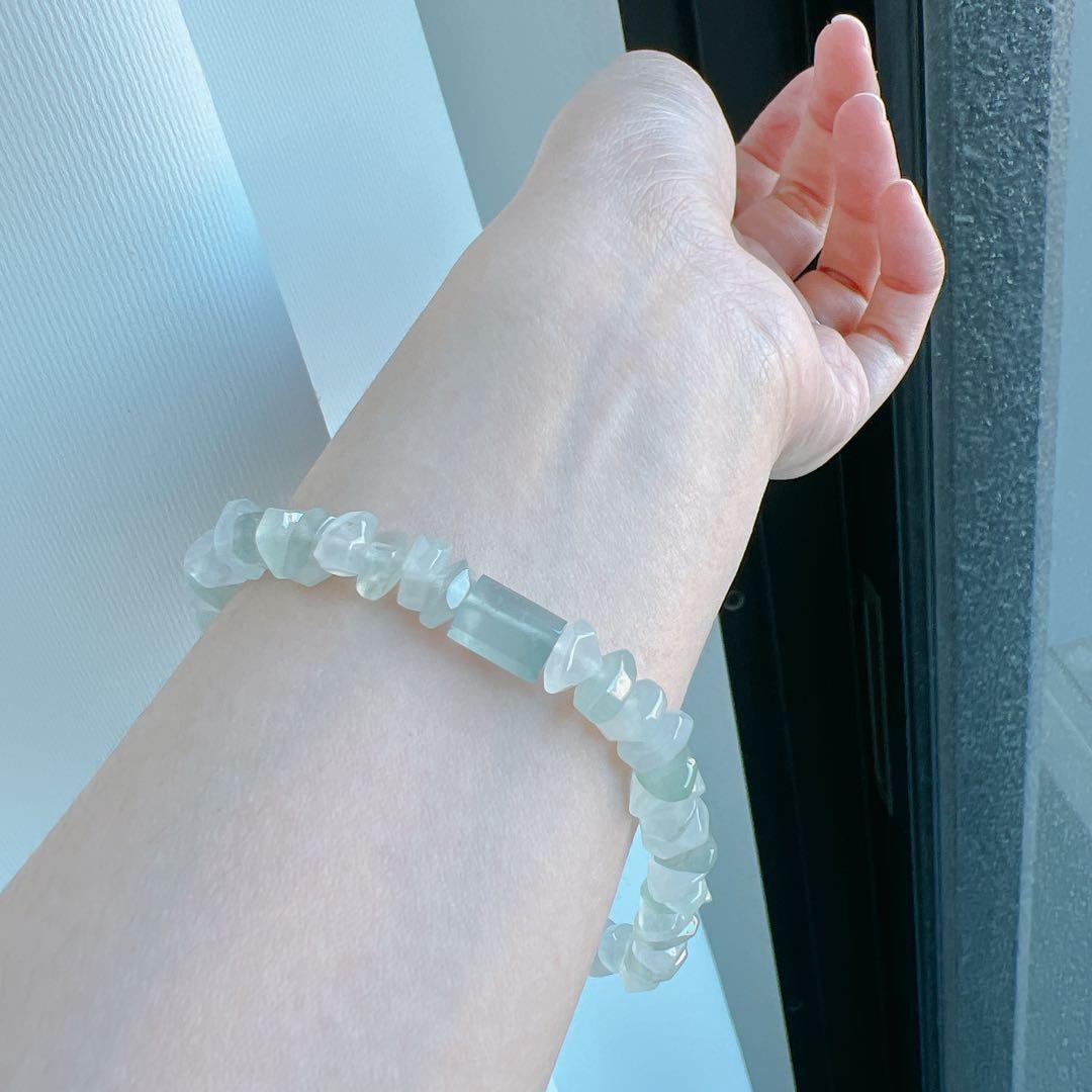 天然ミャンマー産本翡翠ブレスレット 18cm