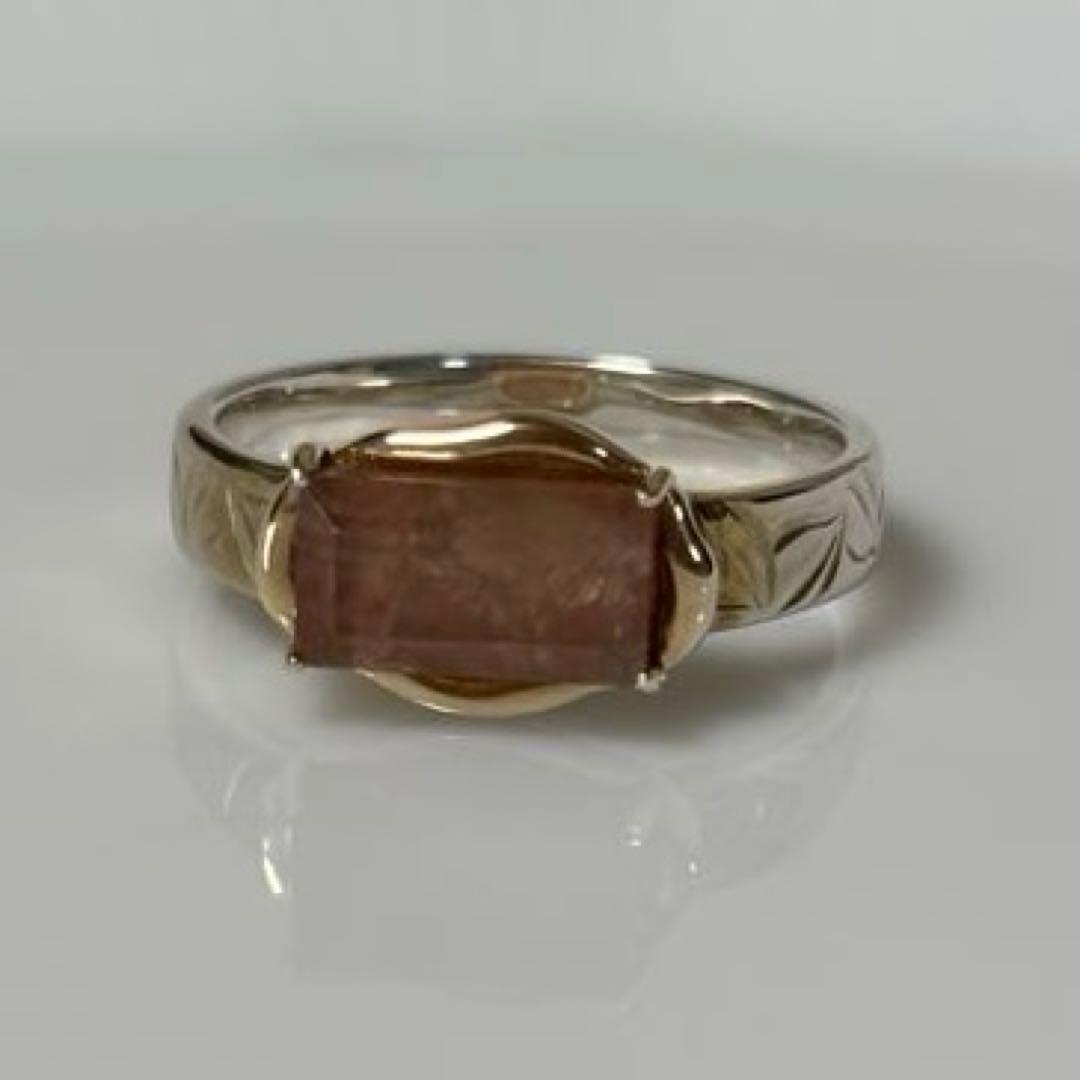 アガット シルバー／K10ロードクロサイト／クォーツリング