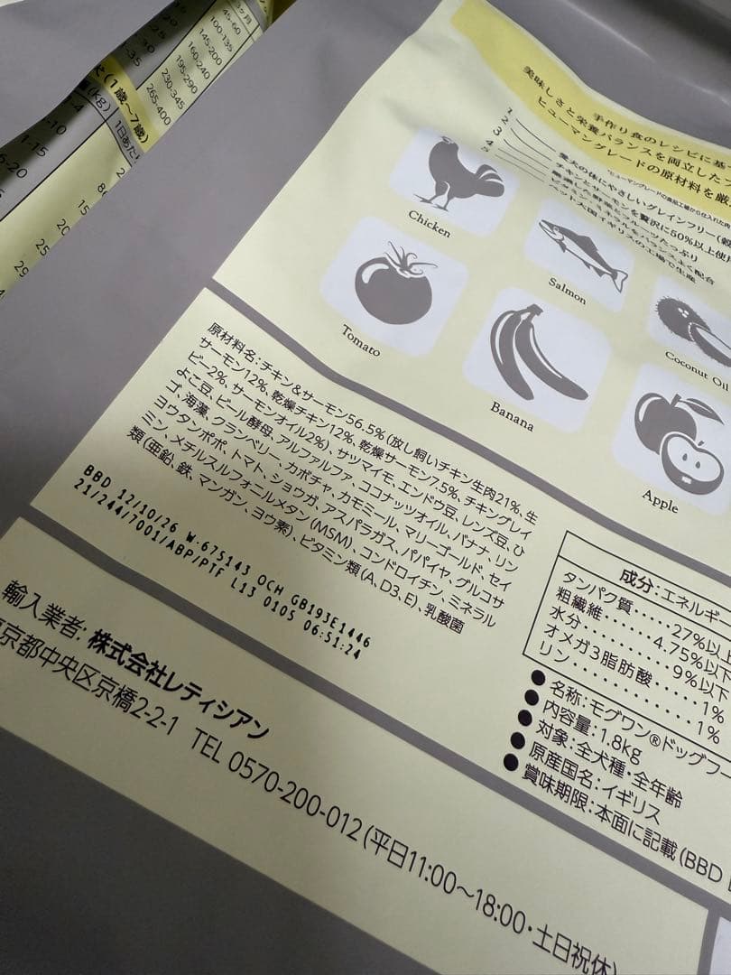 新品未開封✨ドッグフード　モグワン　1.8kg×2袋