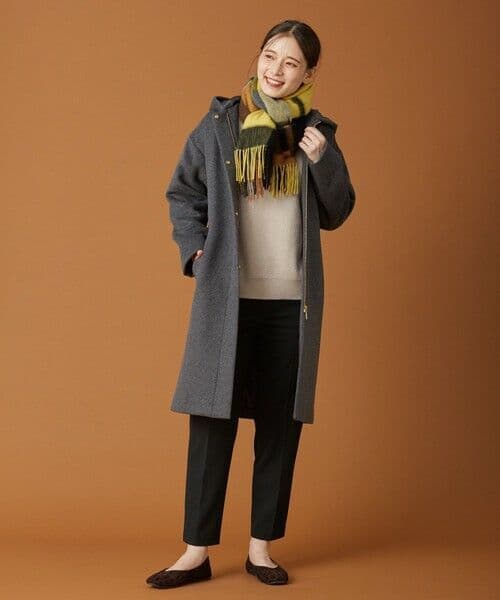 新品未使用　エニィファム　カシミヤブレンドフーデット コート　グレー