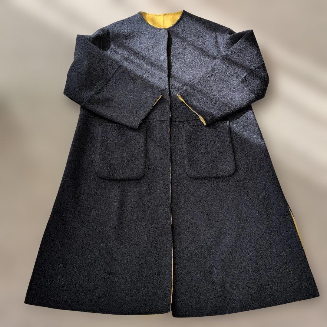 【美品】B.C.STOCKブレンドリバーシブルコートネイビー×イエローsizeS
