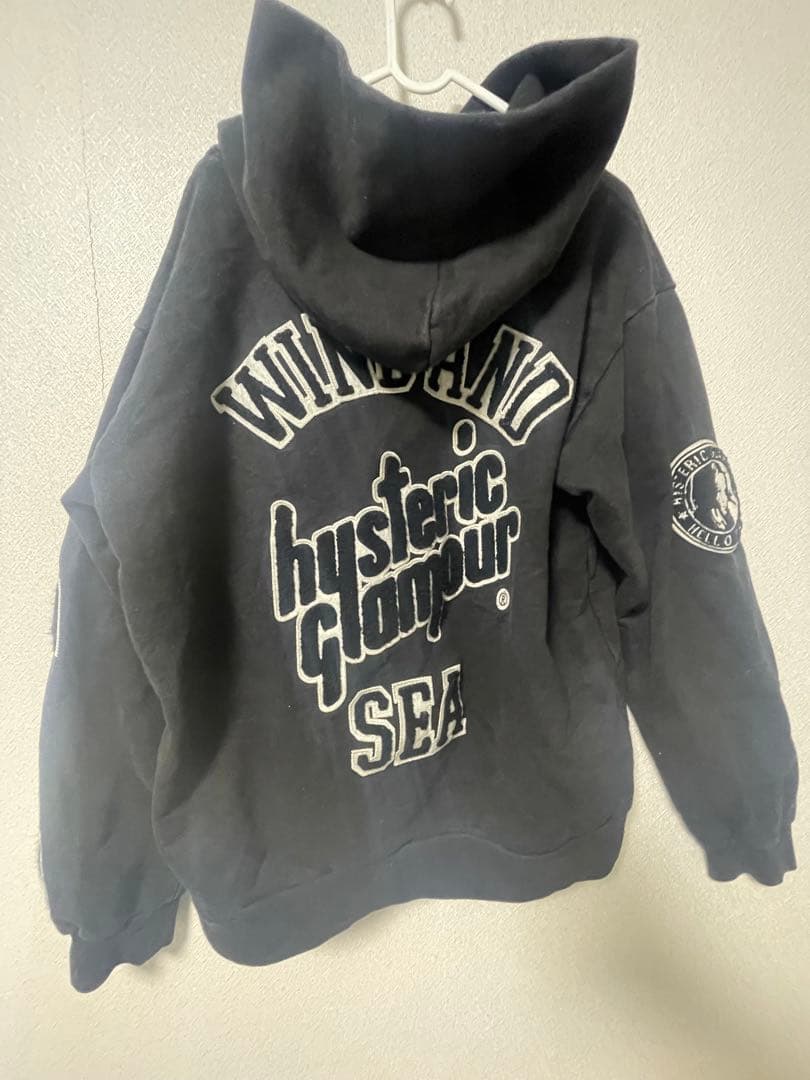 hysteric Glamour×WindandSea パーカー ブラック