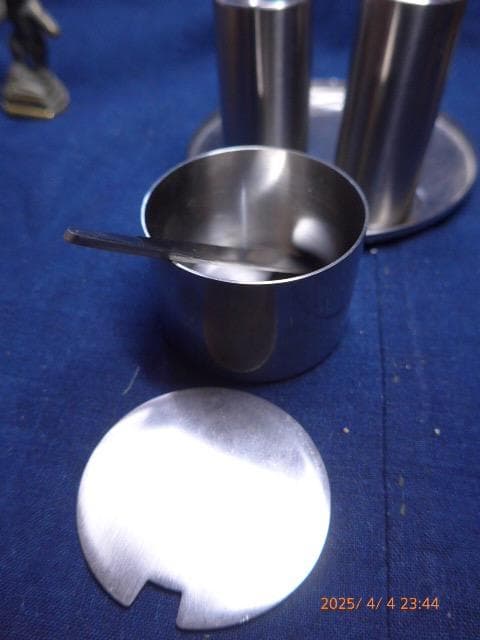貴重STELTON Cylinda-Line ソルト、ペッパー、マスタードセット