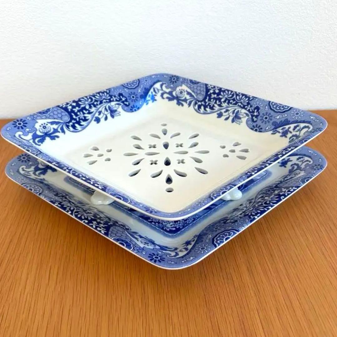 【美品】spode ブルーイタリアン フルーツコランダー　200周年記念