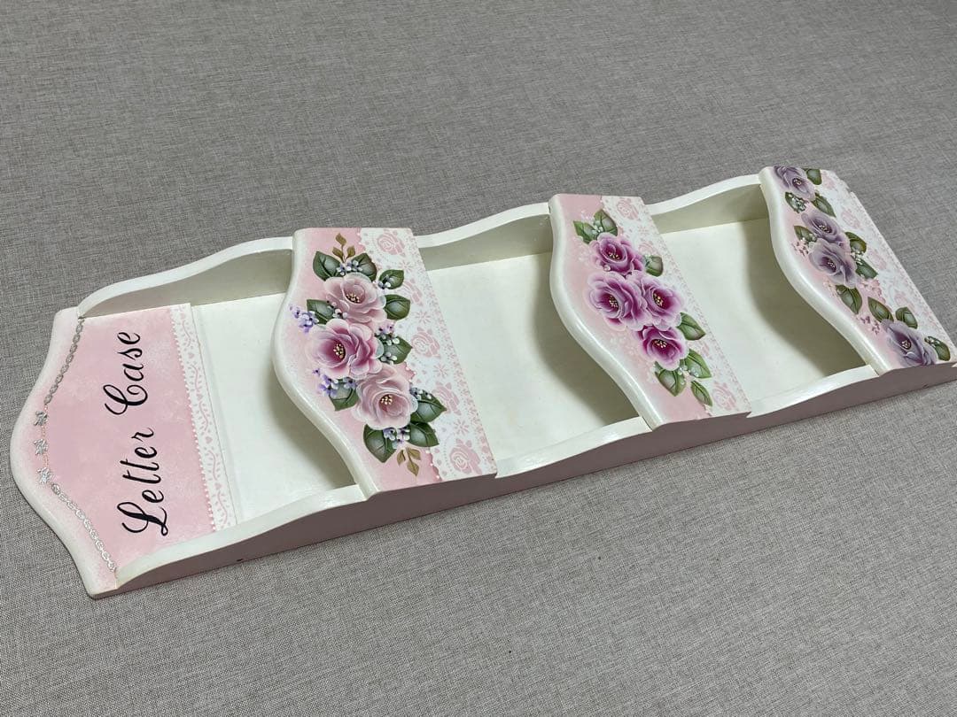 *ハンドメイド* トールペイント ビューティフルローズ レターケース 新品未使用