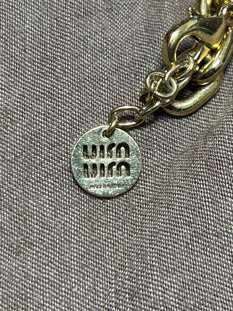 希少★MIU MIU メタルロゴチェーンブレスレット
