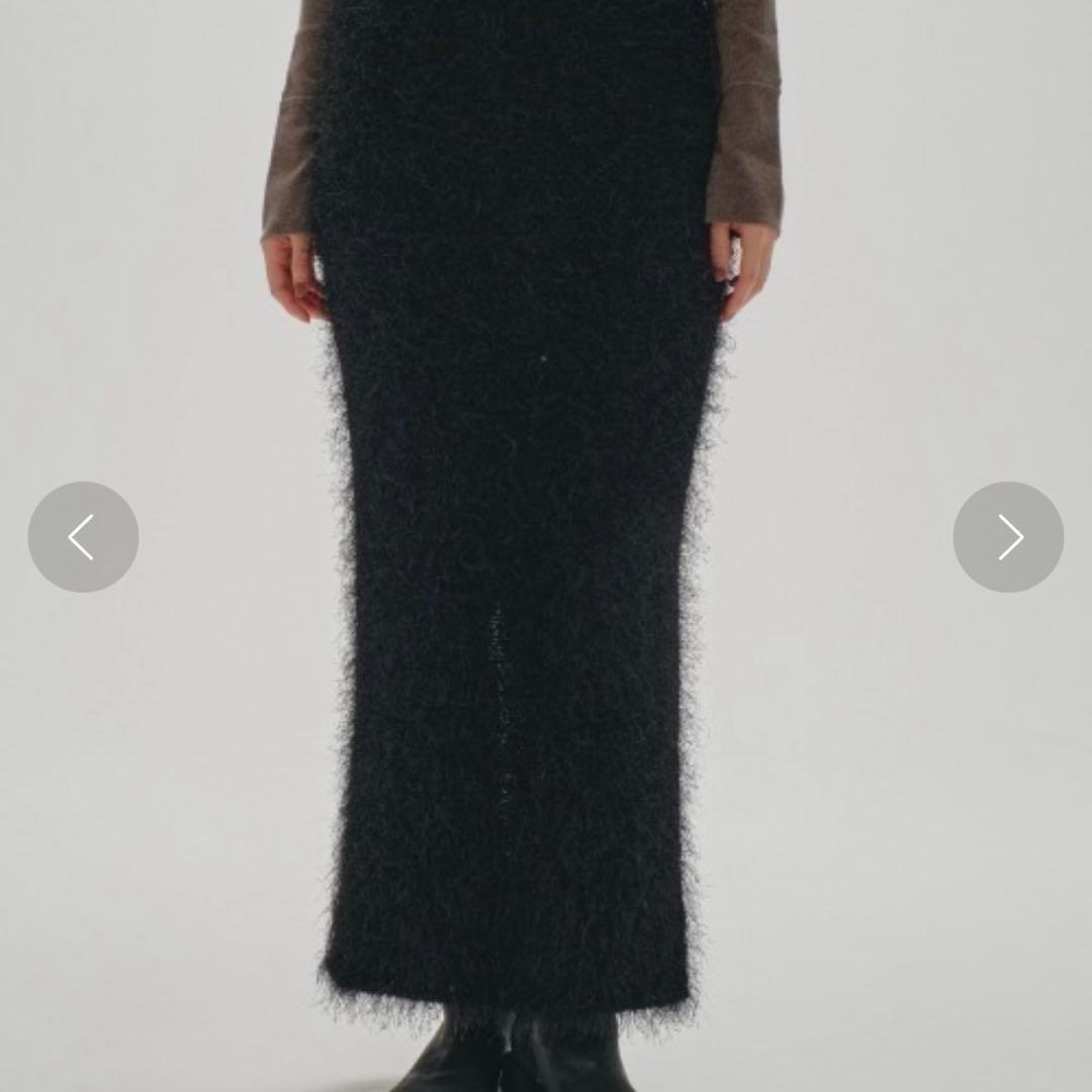 todayful Shaggy Knit Skirt ブラック　38