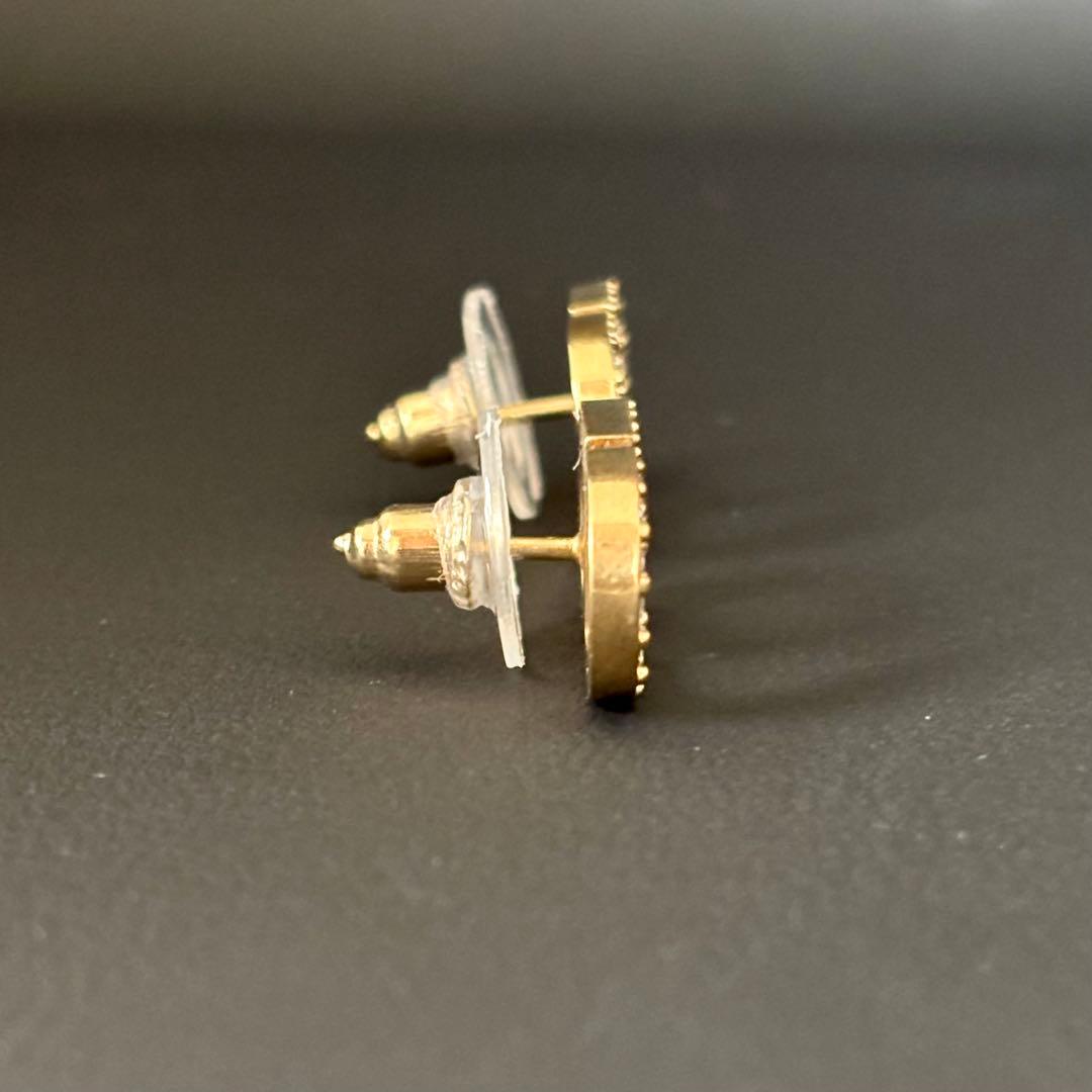 【美品】【クリスチャンディオール】PETIT CDスタッドピアス ラインストーン