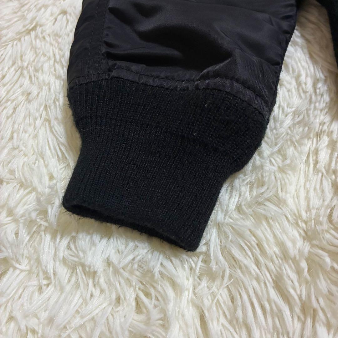 極美品 AVIREX フライトジャケット アーチロゴ コマーシャルロゴ M 黒