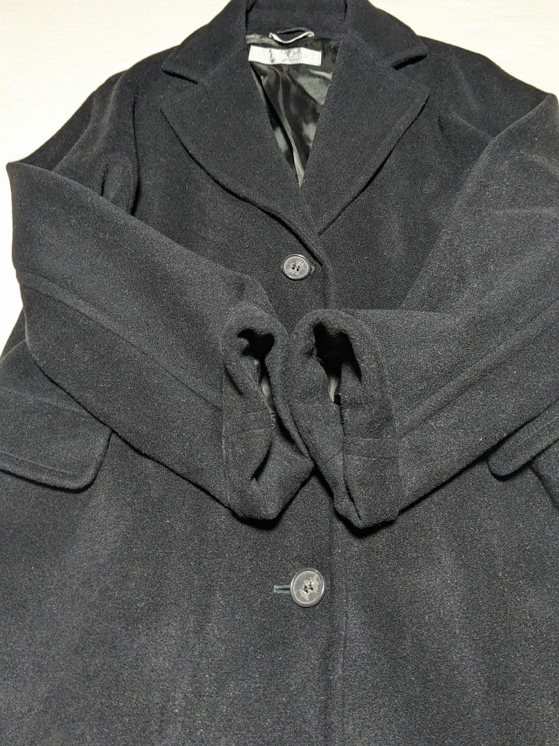 MaxMara マックスマーラ　マキシ丈　スーパーロングコート　黒　銀タグ